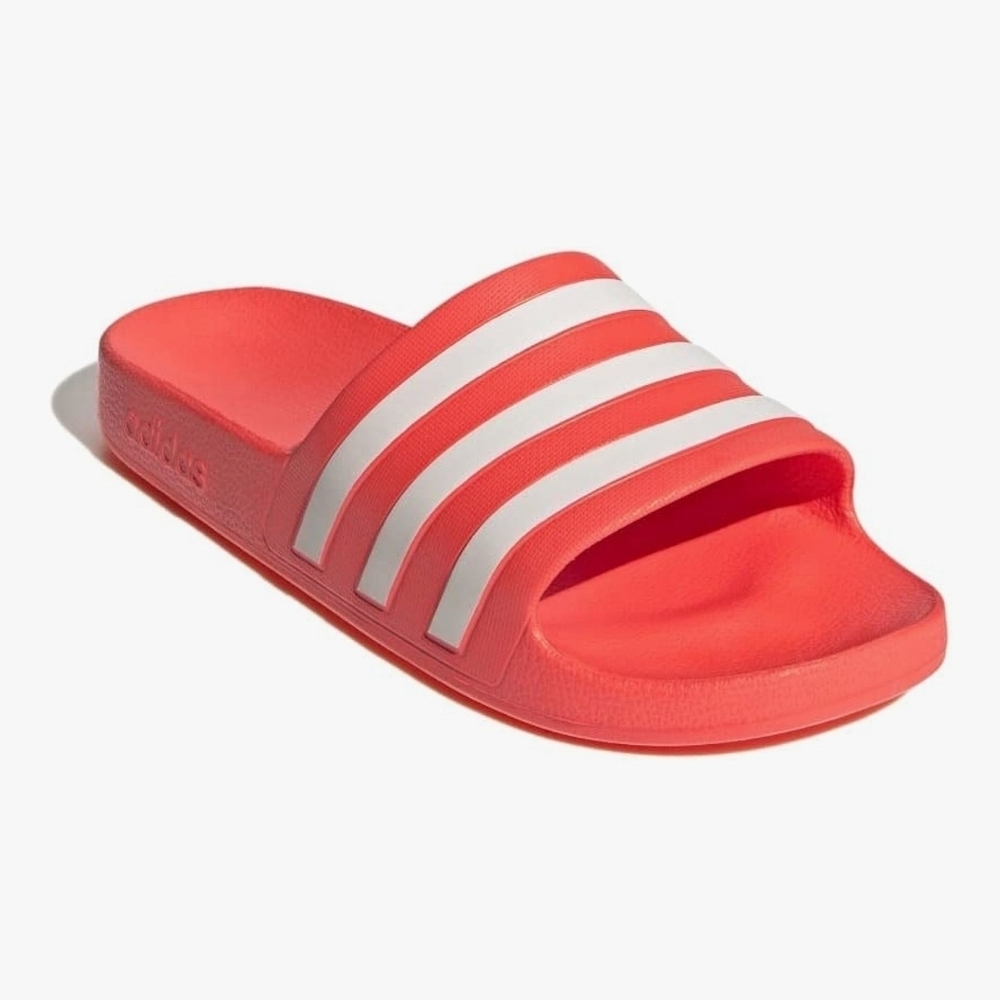 Adidas Red and White Slide Sandals